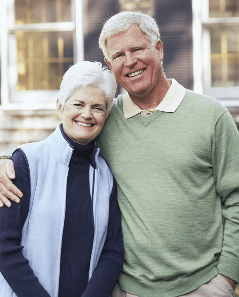 older couple smiling together